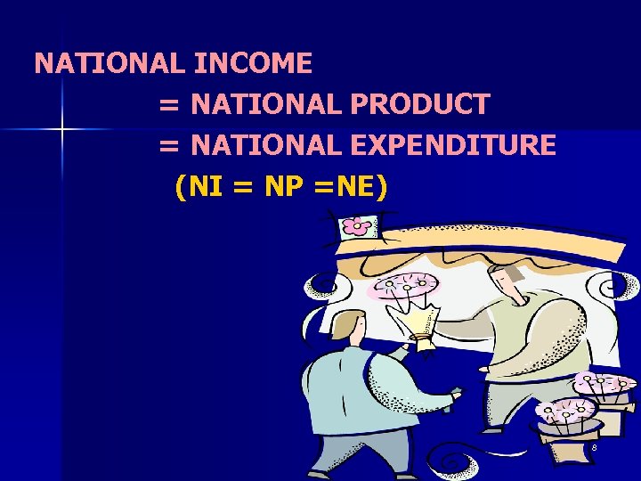 NATIONAL INCOME = NATIONAL PRODUCT = NATIONAL EXPENDITURE (NI = NP =NE) 8 