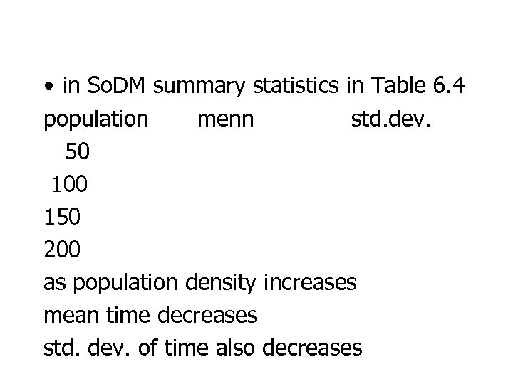  • in So. DM summary statistics in Table 6. 4 population menn std.