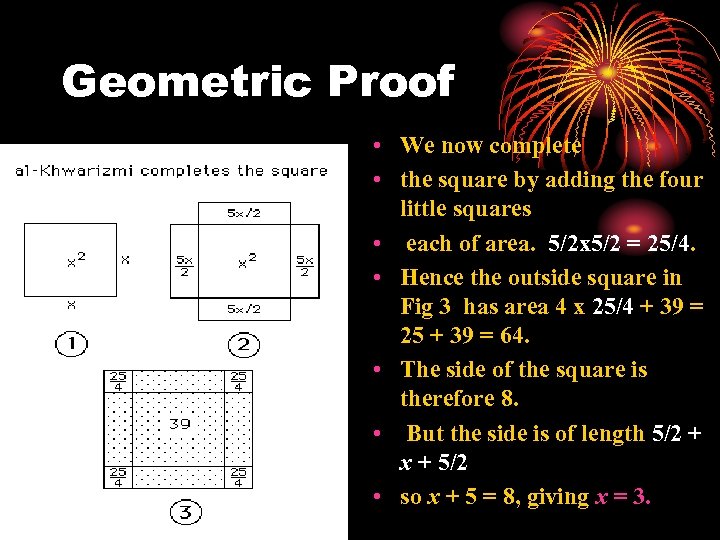 Geometric Proof • We now complete • the square by adding the four little