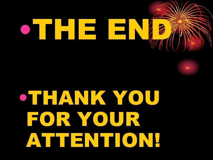  • THE END • THANK YOU FOR YOUR ATTENTION! 