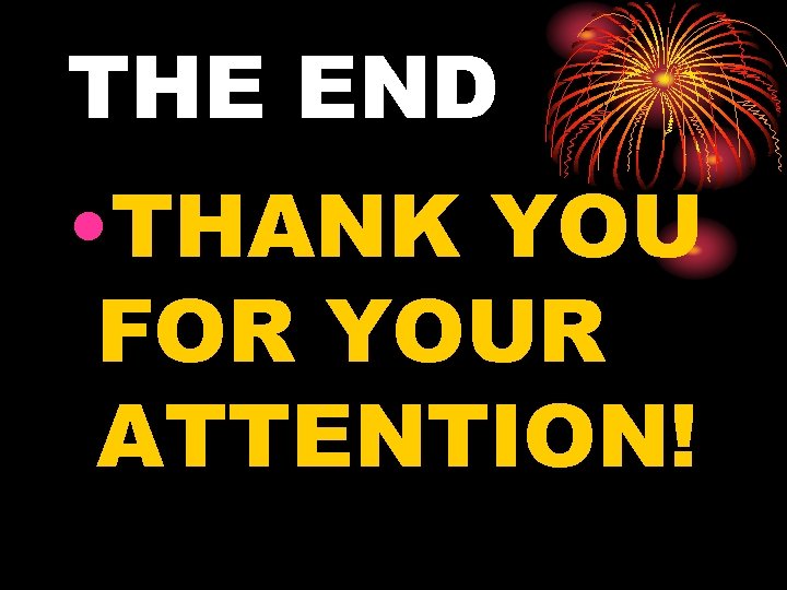 THE END • THANK YOU FOR YOUR ATTENTION! 