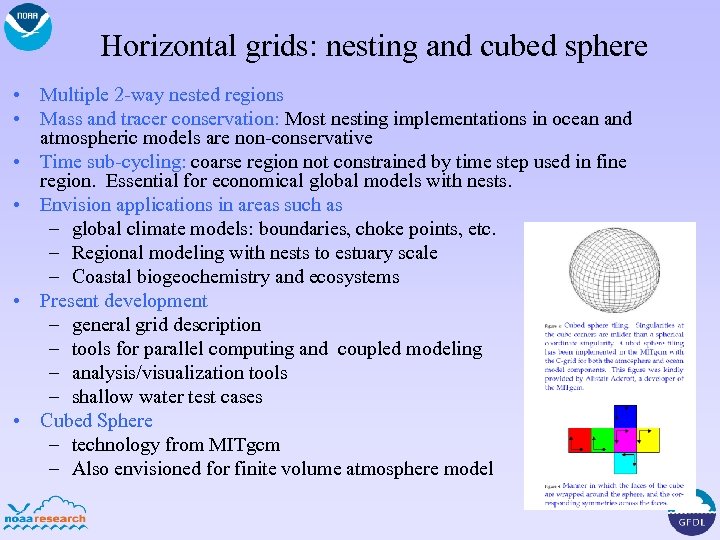 Horizontal grids: nesting and cubed sphere • Multiple 2 -way nested regions • Mass