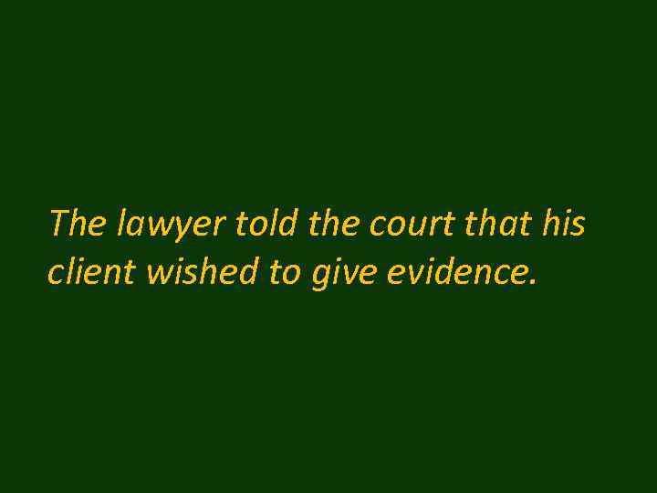 The lawyer told the court that his client wished to give evidence. 