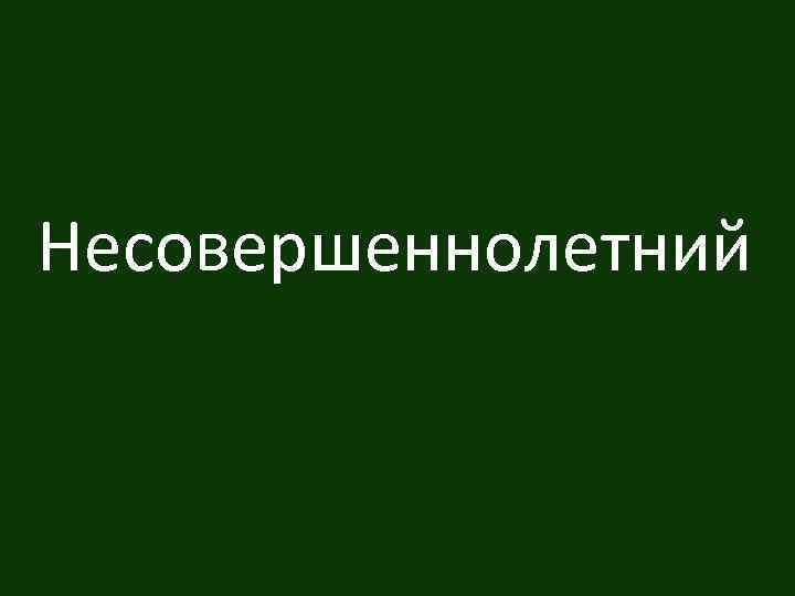 Несовершеннолетний 