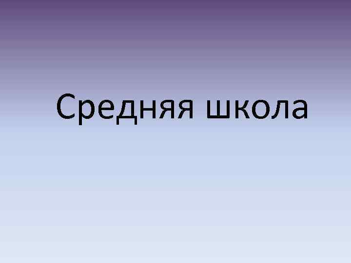 Средняя школа 