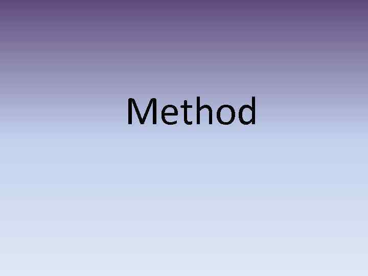 Method 