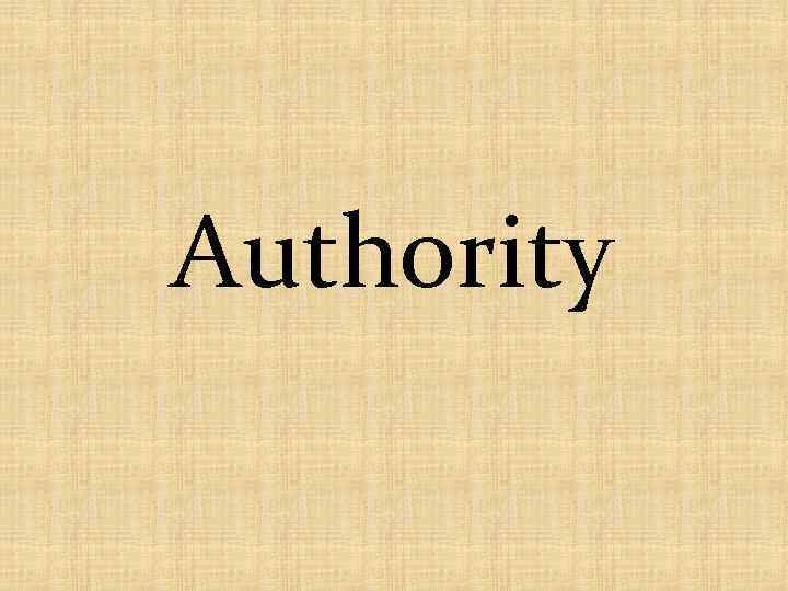 Authority 