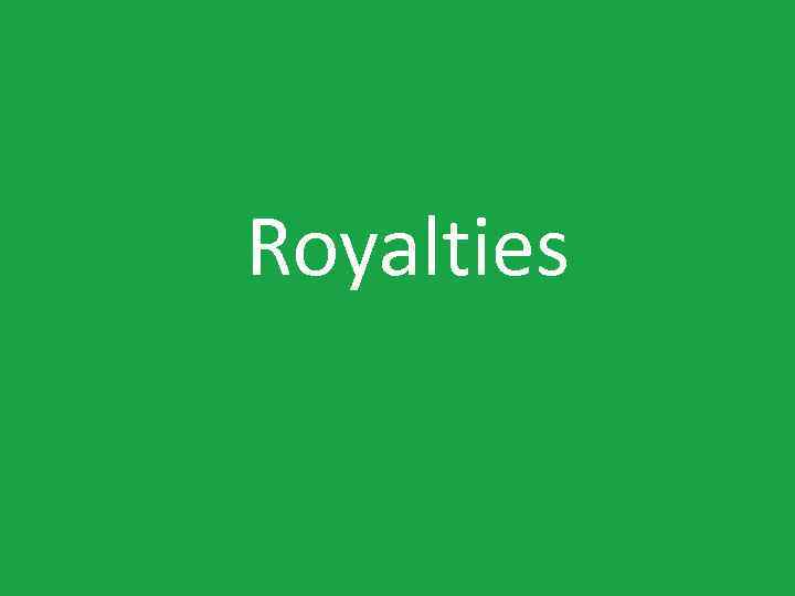 Royalties 