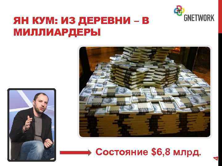 Состояние $6, 8 млрд. 4 ЯН КУМ: ИЗ ДЕРЕВНИ – В МИЛЛИАРДЕРЫ 