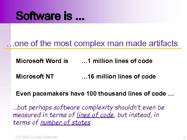 Software is. . . …one of the most complex man made artifacts Microsoft Word