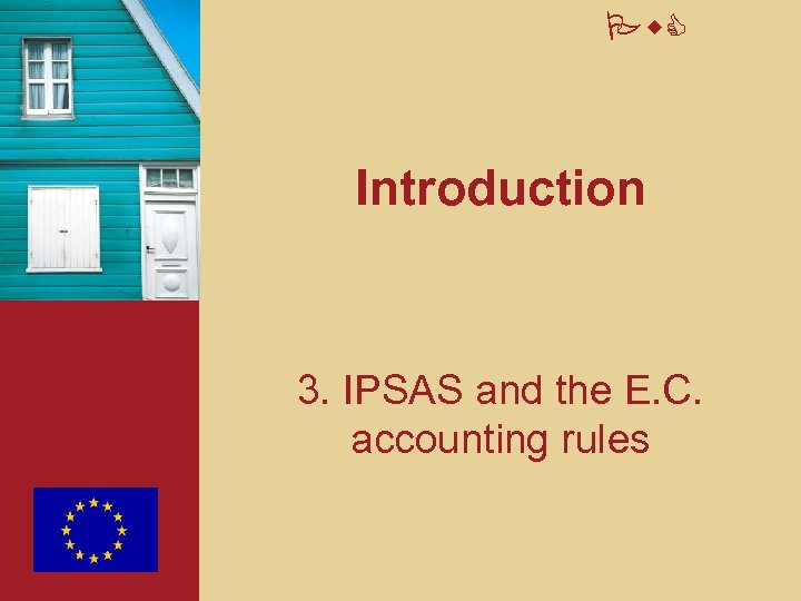 Pw. C Introduction 3. IPSAS and the E. C. accounting rules 