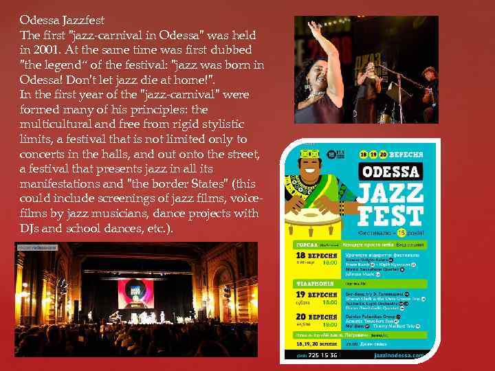 Odessa Jazzfest The first 