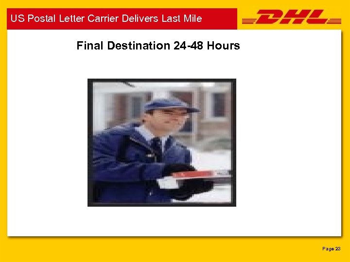 US Postal Letter Carrier Delivers Last Mile Final Destination 24 -48 Hours Page 23
