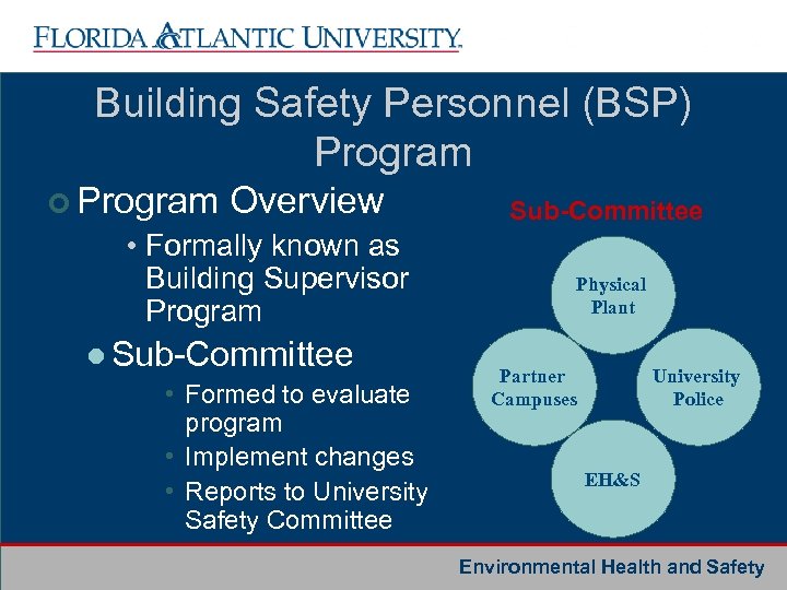 Building Safety Personnel (BSP) Program ¢ Program Overview • Formally known as Building Supervisor