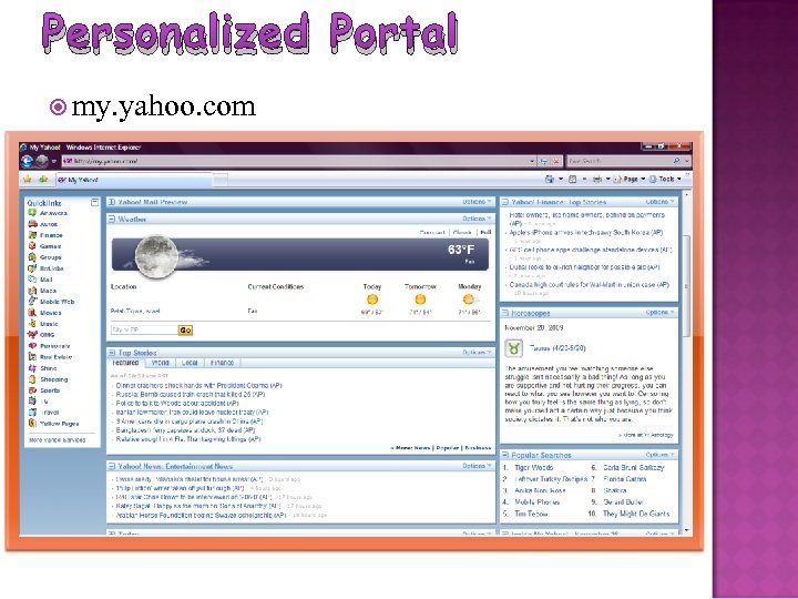 Personalized Portal my. yahoo. com 