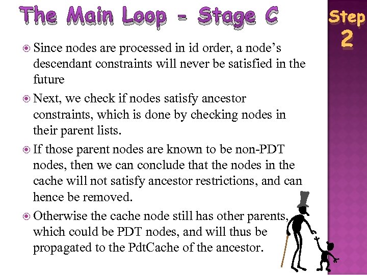 The Main Loop - Stage C Since nodes are processed in id order, a