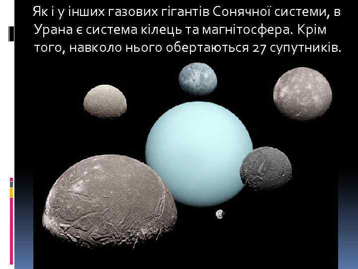  Як і у інших газових гігантів Сонячної системи, в Урана є система кілець