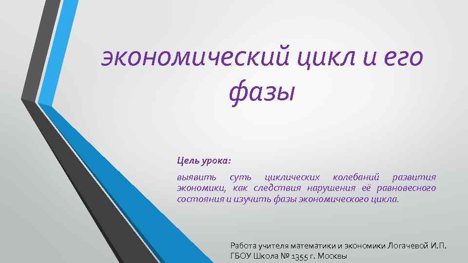 экономический цикл и его фазы Цель урока: выявить суть циклических колебаний развития экономики, как
