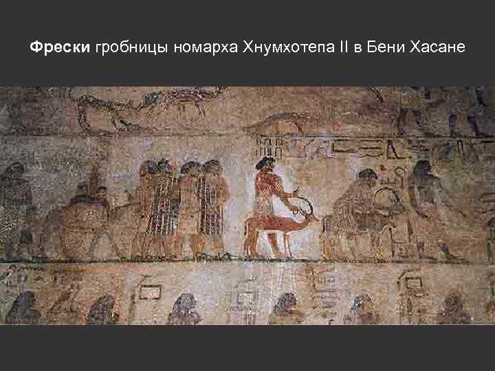 Фрески гробницы номарха Хнумхотепа II в Бени Хасане 