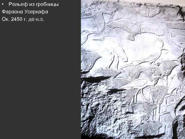  • Рельеф из гробницы Фараона Усеркафа Ок. 2450 г. до н. э. 