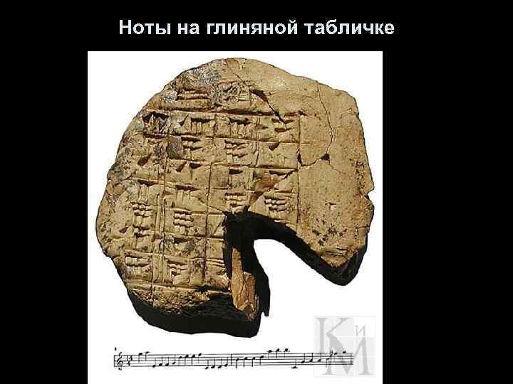 Ноты на глиняной табличке 
