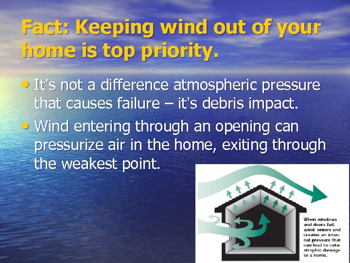 Fact: Keeping wind out of your home is top priority. • It’s not a