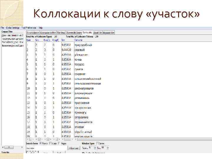 Коллокации к слову «участок» 