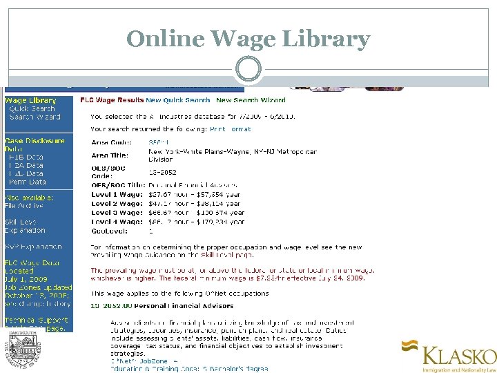 Online Wage Library 