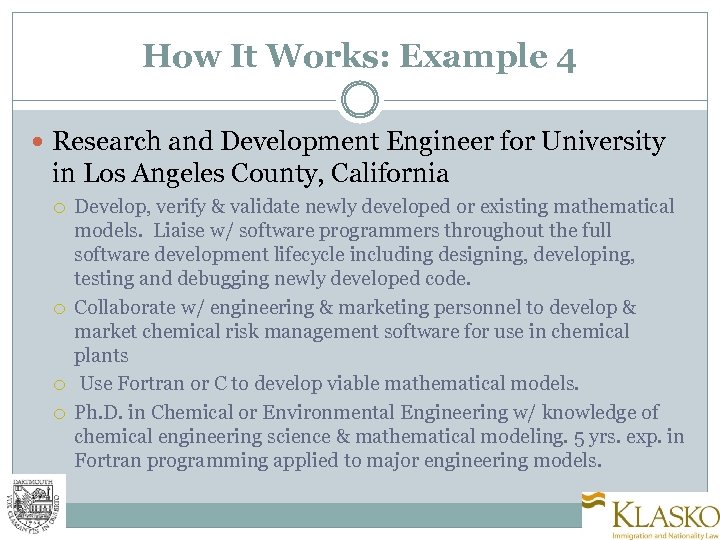 How It Works: Example 4 Research and Development Engineer for University in Los Angeles