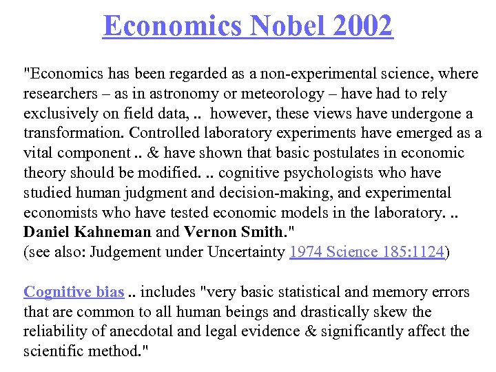 Economics Nobel 2002 
