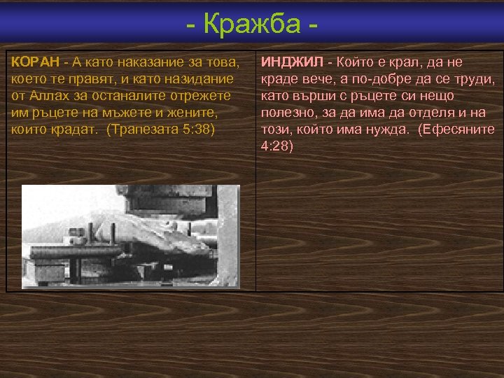  Кражба КОРАН А като наказание за това, което те правят, и като назидание