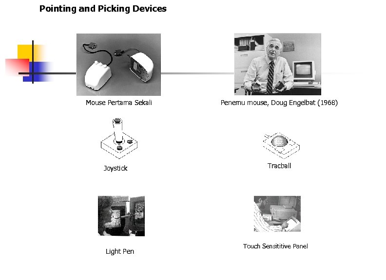 Pointing and Picking Devices Mouse Pertama Sekali Joystick Light Penemu mouse, Doug Engelbat (1968)