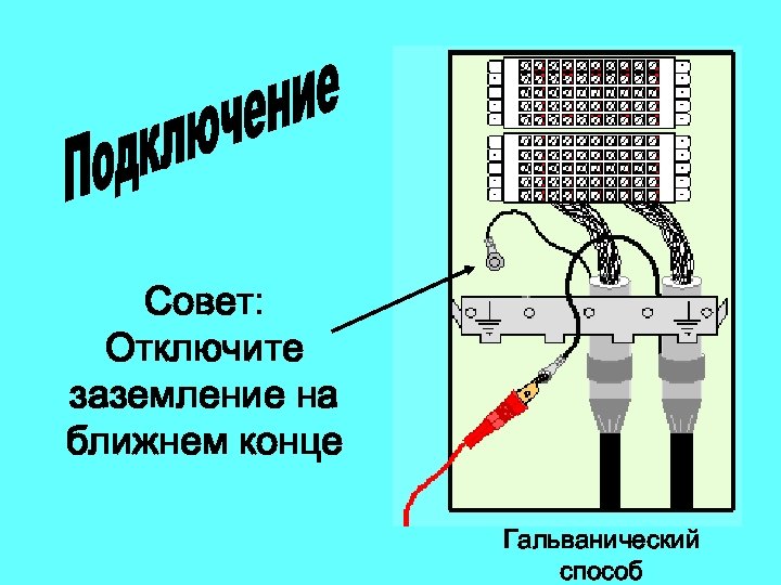 Совет: Отключите заземление на ближнем конце Гальванический способ 
