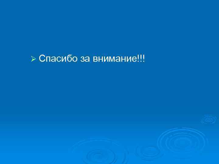 Ø Спасибо за внимание!!! 