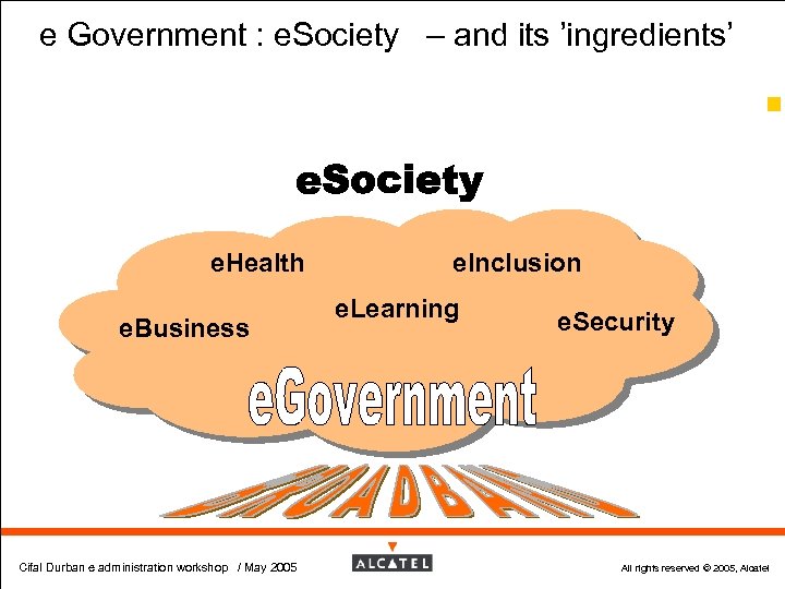 e Government : e. Society – and its ’ingredients’ 3 e. Health e. Business