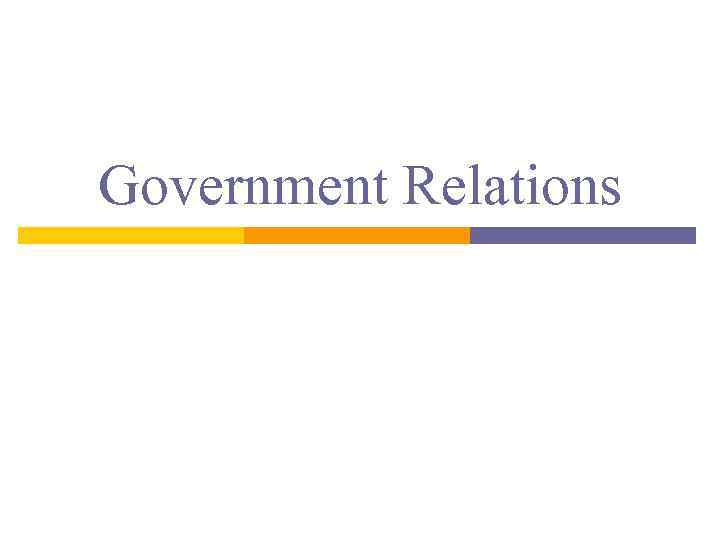 Government Relations 