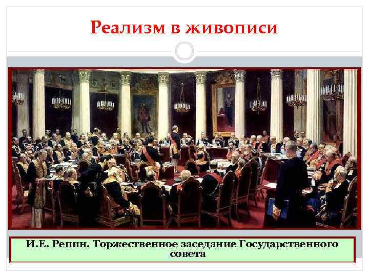 Реализм в живописи И. Е. Репин. Торжественное заседание Государственного совета 