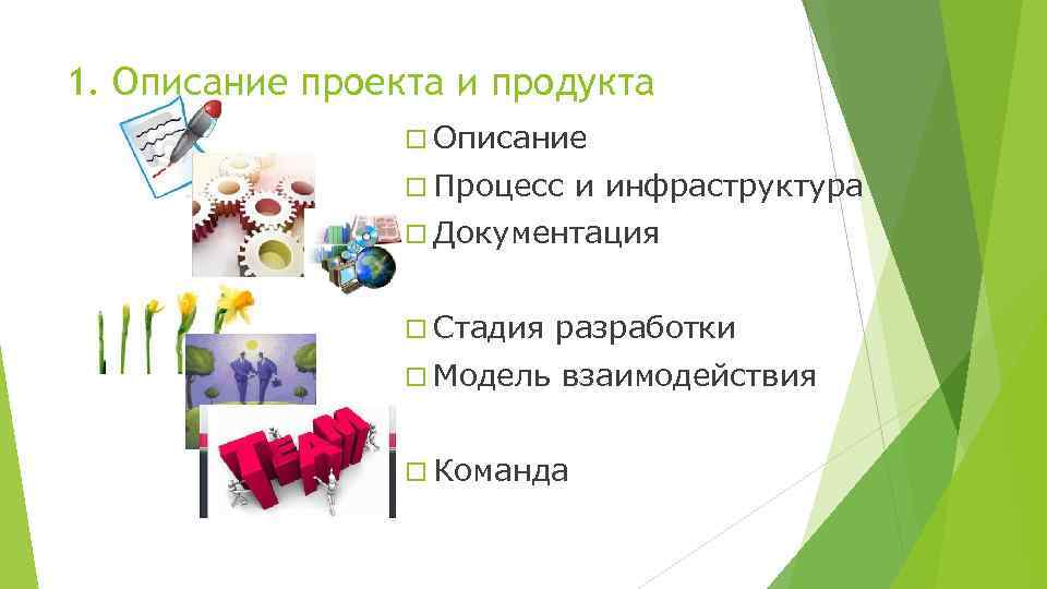 Содержание продукта проекта. Описание продукта проекта. Опишите продукт проекта.