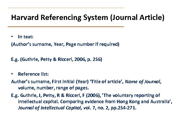 journal article harvard reference example