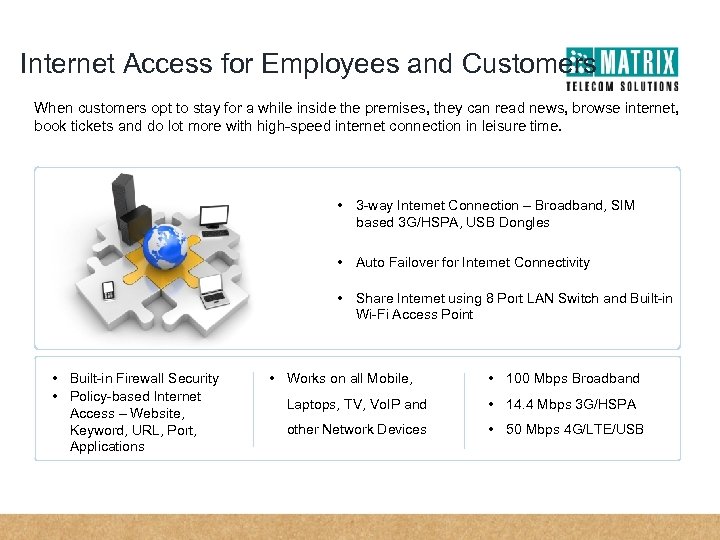 Internet Access for Employees and Customers When customers opt to stay for a while