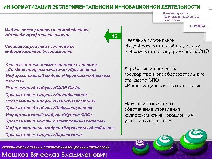 Научно методическое обеспечения инновационной деятельности. Модуль для электронного каталога. Взаимодействие колледжа и аптечных сетей.