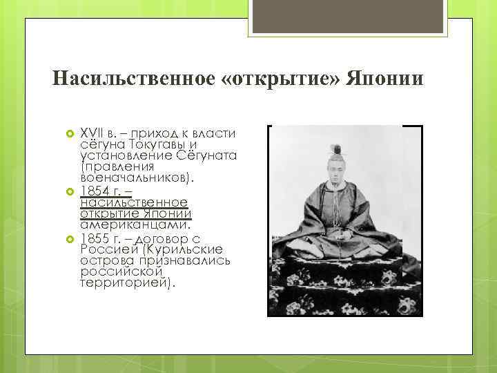 Восстановите картину насильственного открытия японии западными державами кратко