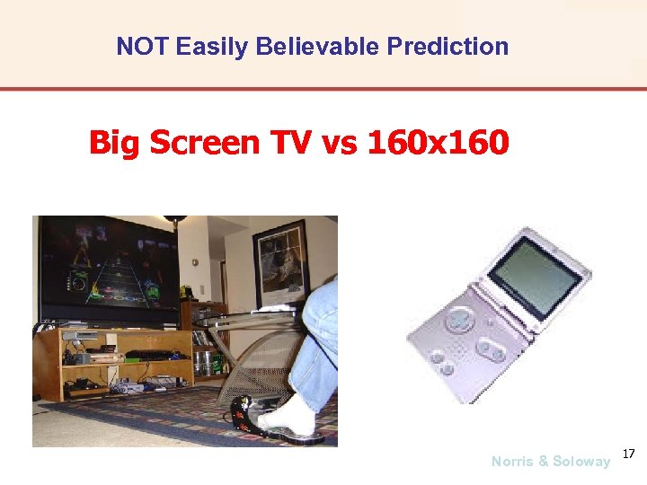 NOT Easily Believable Prediction Big Screen TV vs 160 x 160 Norris & Soloway