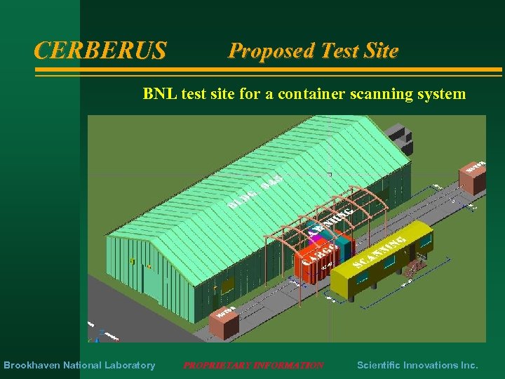 CERBERUS Proposed Test Site BNL test site for a container scanning system Brookhaven National