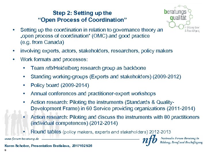 Step 2: Setting up the “Open Process of Coordination” • Setting up the coordination