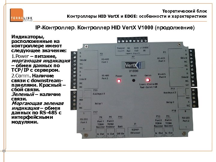 Теоретический блок Контроллеры HID Vert. X и EDGE: особенности и характеристики IP-Контроллер HID Vert.