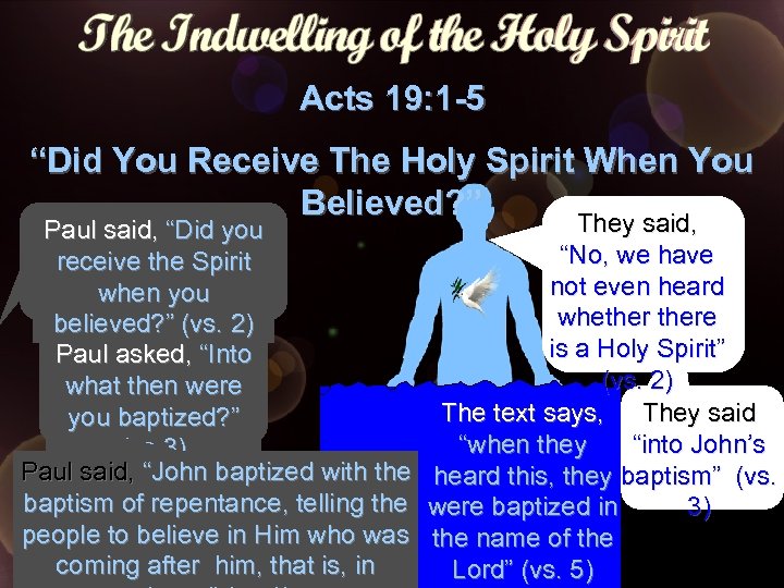 Acts 19: 1 -5 “Did You Receive The Holy Spirit When You Believed? ”