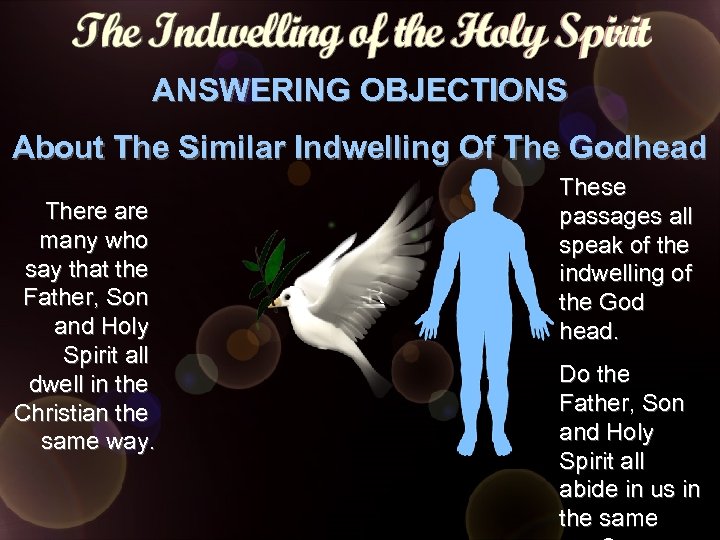 ANSWERING OBJECTIONS About The Similar Indwelling Of The Godhead There are many who say