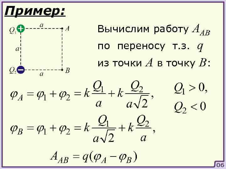 Пример: AAB по переносу т. з. q из точки A в точку B: Вычислим