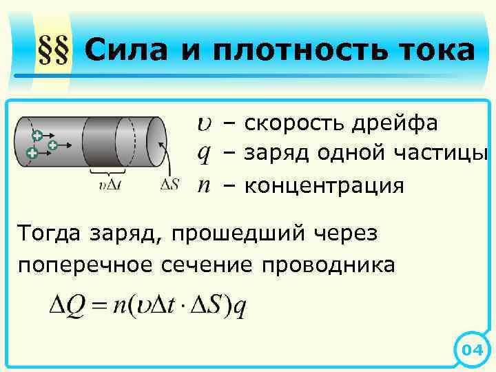 Заряд прошедший через поперечное сечение проводника. Сила тока через плотность тока. Сила тока через скорость. Связь силы тока со скоростью. Сила и плотность тока.